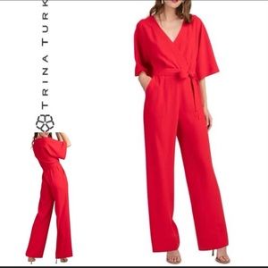Trina Turk red pants jumpsuit New with Tags